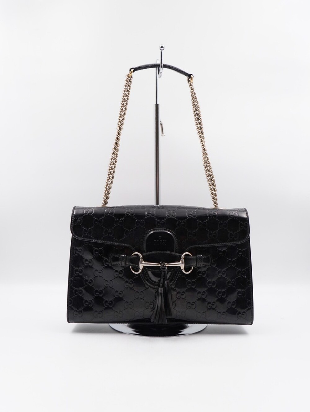 CM66 💗 Gucci Emily Chain Flap Bag Guccissima Patent